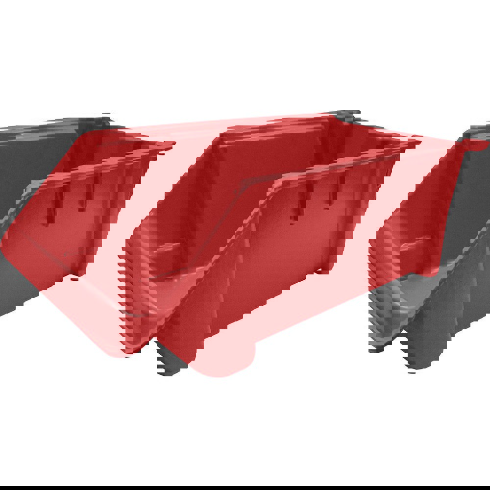 Bins; Bin Style: Hopper Front ; Shape: Rectangle ; Load Capacity (Lb. - 3 Decimals): 100.000 ; Color: Red ; Stacking: Yes ; Hanging: No